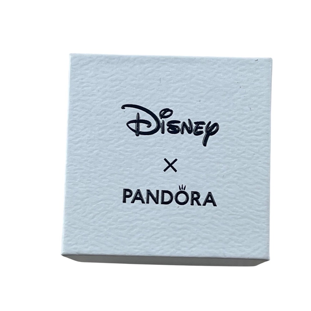 Disney x Pandora Jewelry Gift Box White Pink Black Square Charm Ring Box
